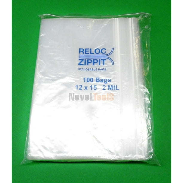 1000 Ziplock Bags 12x15 2mil Clear Reclosable Big Size 12 x 15" Reloc 2mil Reloc